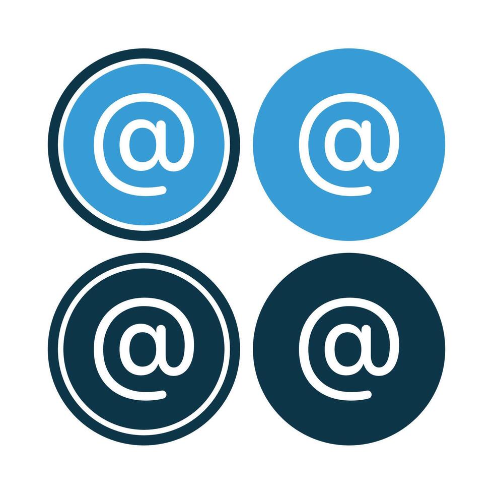 At Sign Circles Set vector