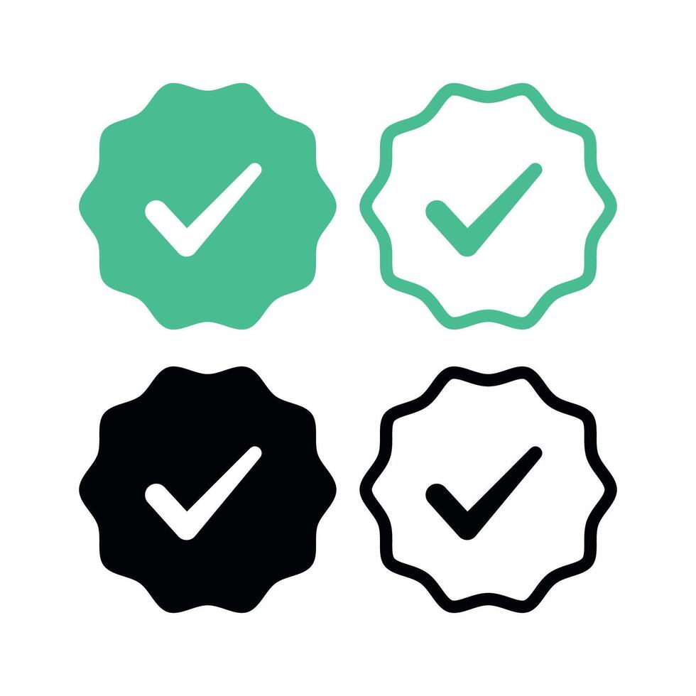 Check Mark Star Stamp Set vector