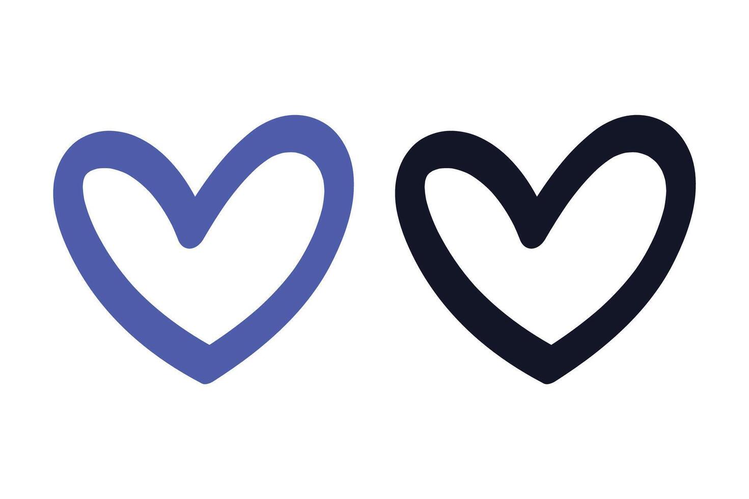 Hand Drawn Heart Purple And Black vector