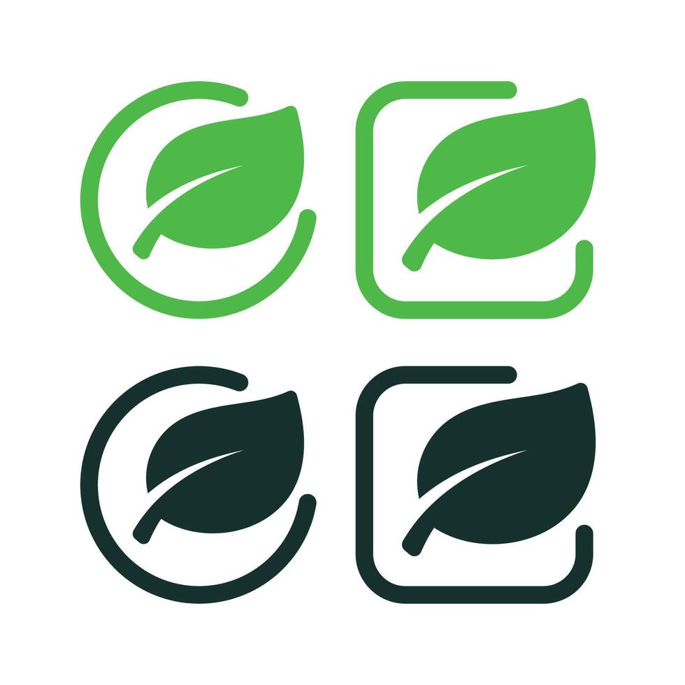 Leaf Circle And Square Set vector
