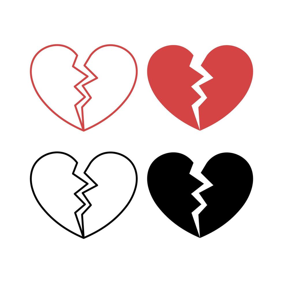 Broken Hearts Set Of Four vector