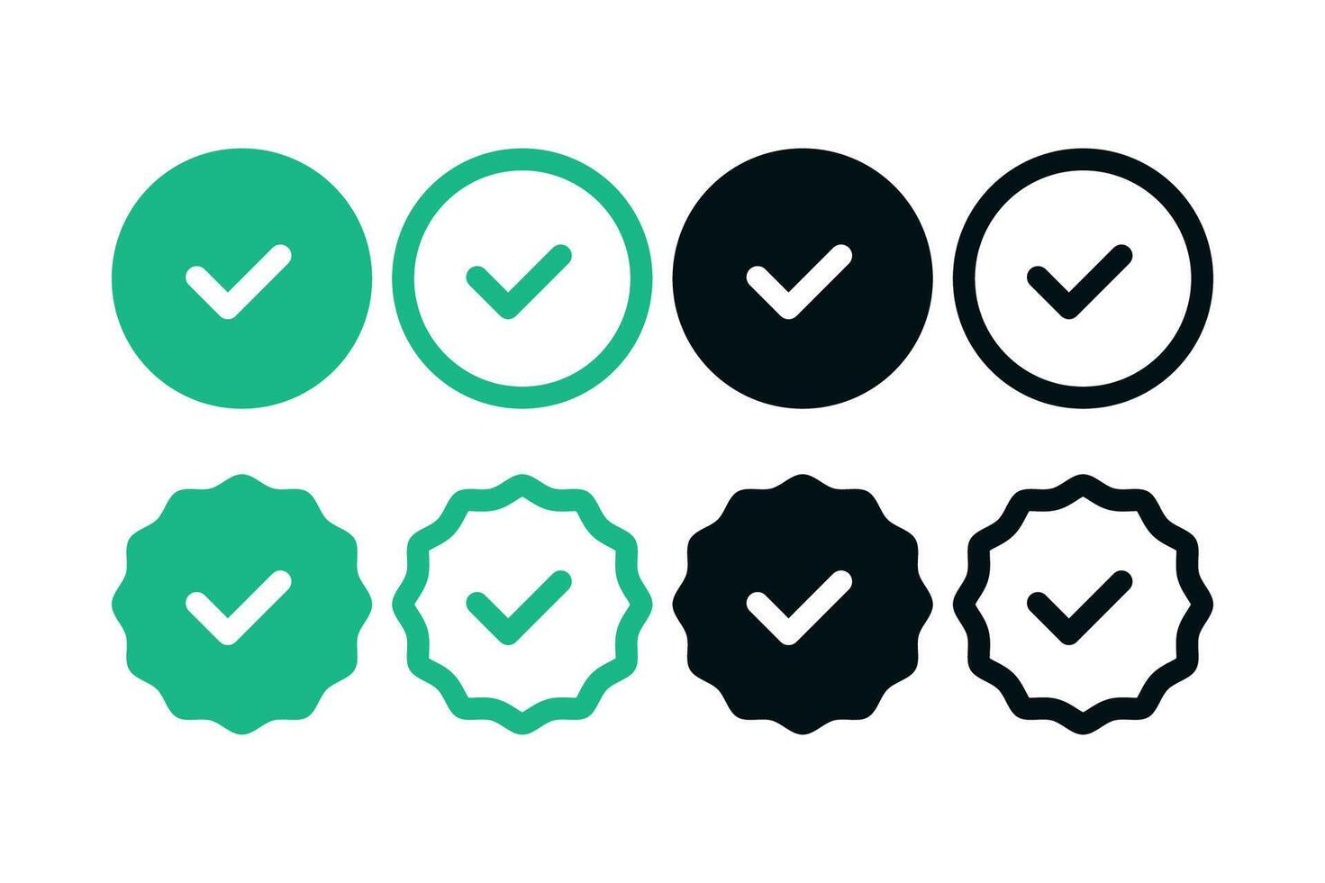 Check Mark Circles And Sticker Shape Set vector