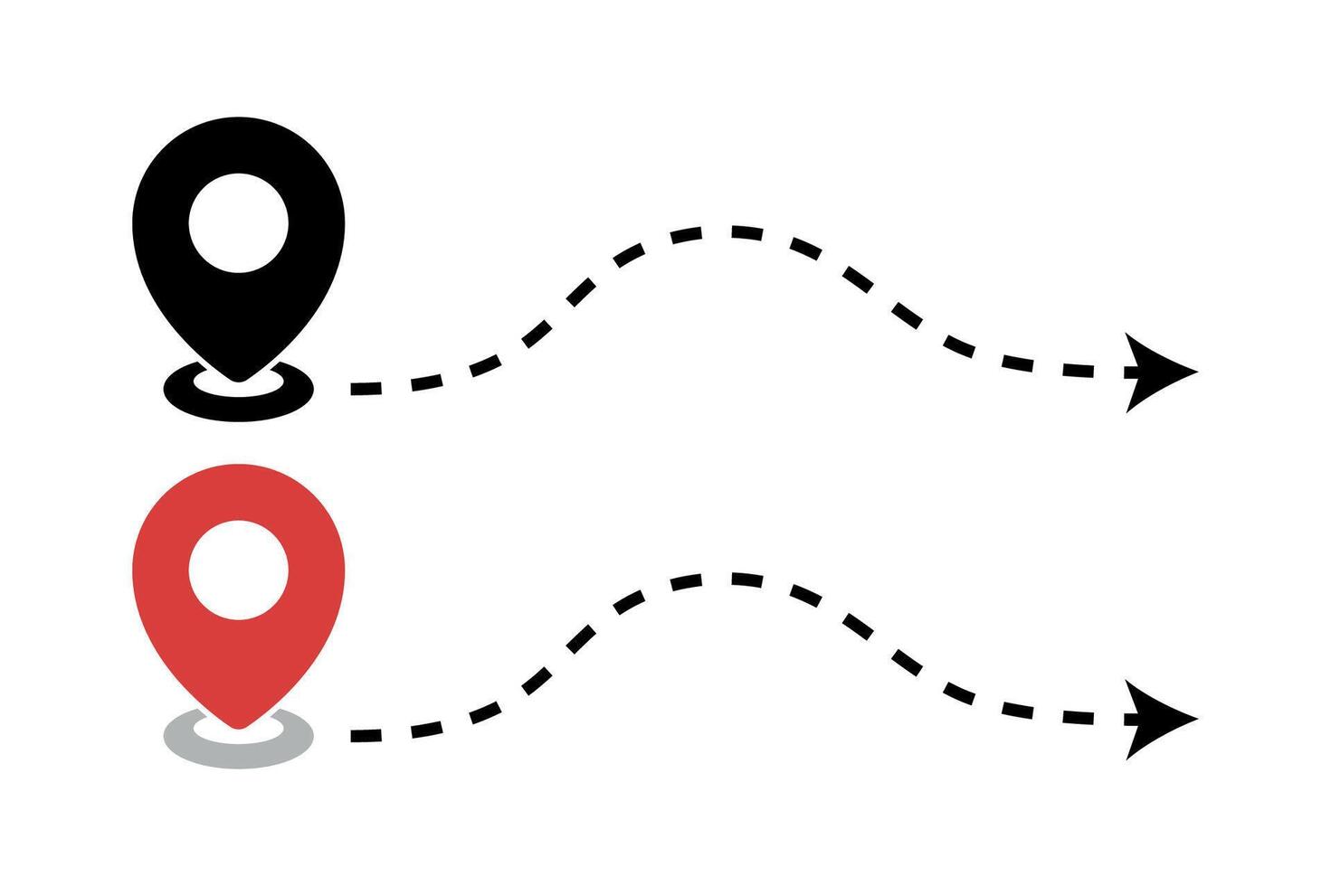 Location Pin With Arrow Route vector