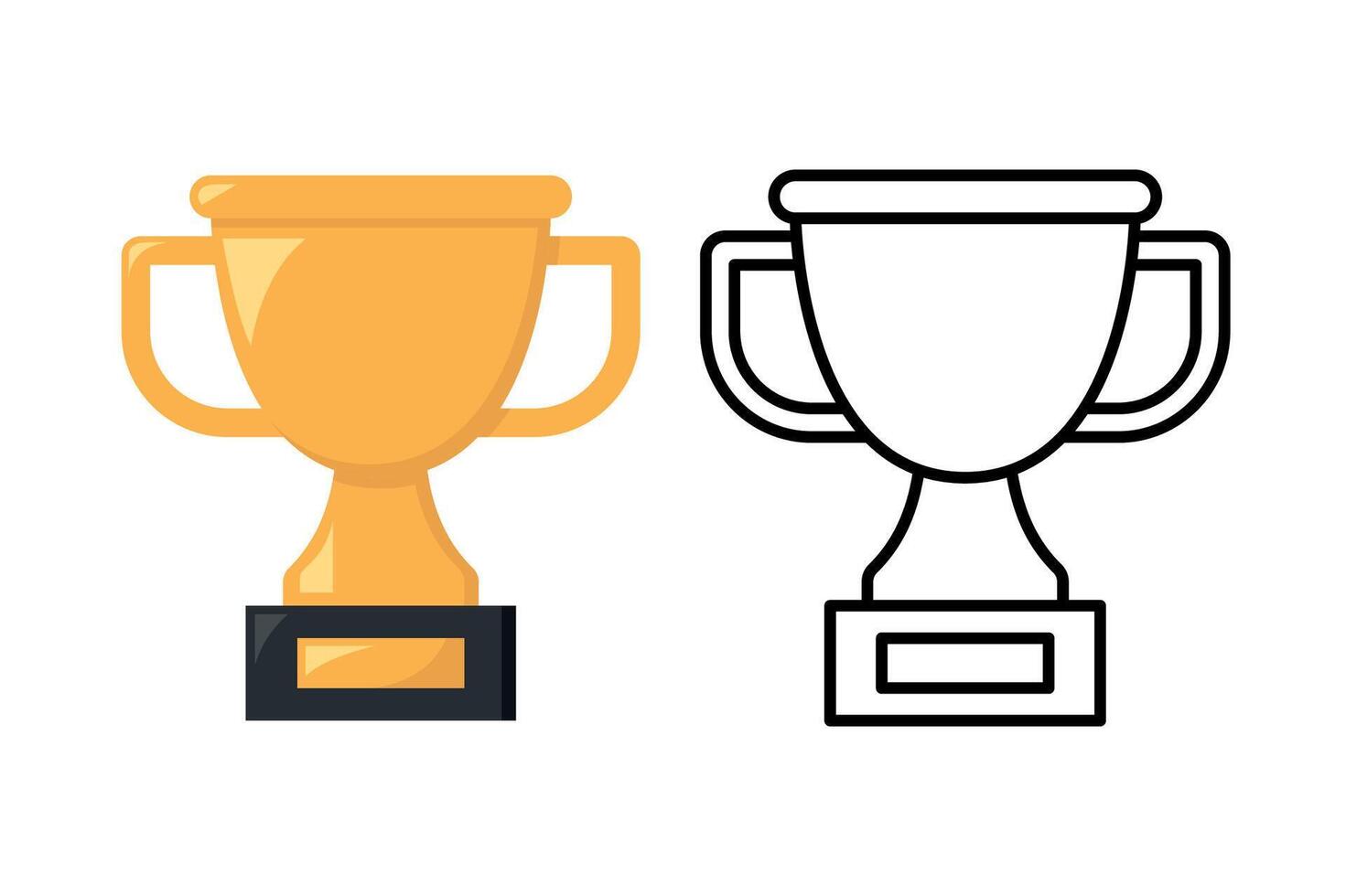 Trophy Flat And Outline Style vector