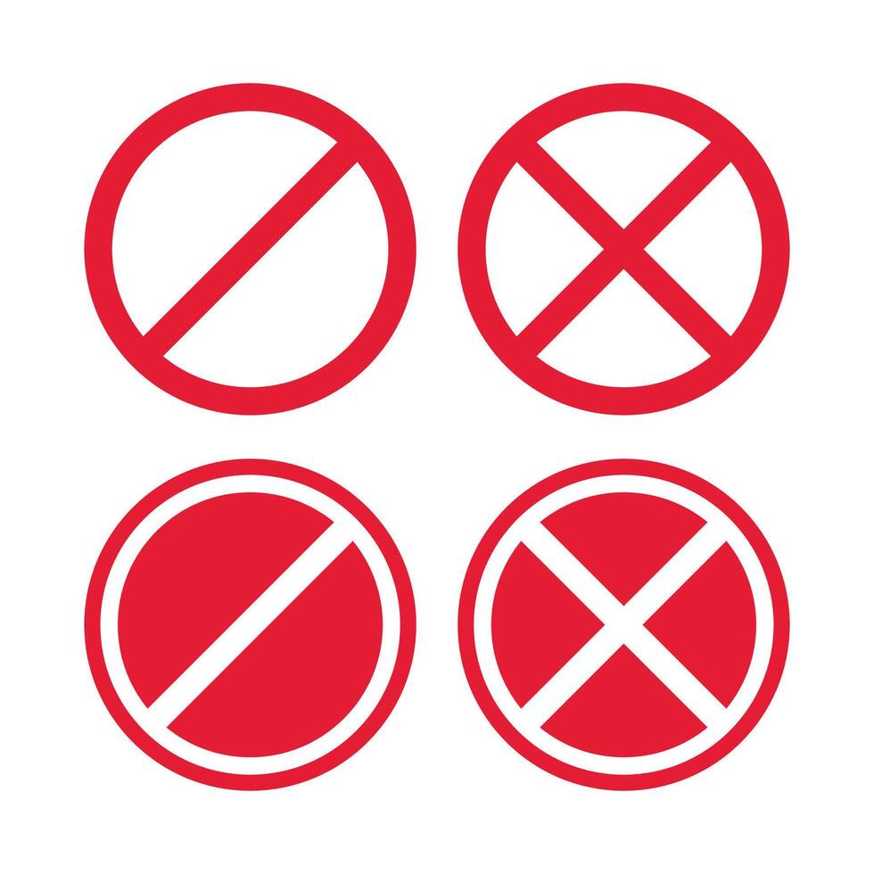 No Sign Set vector