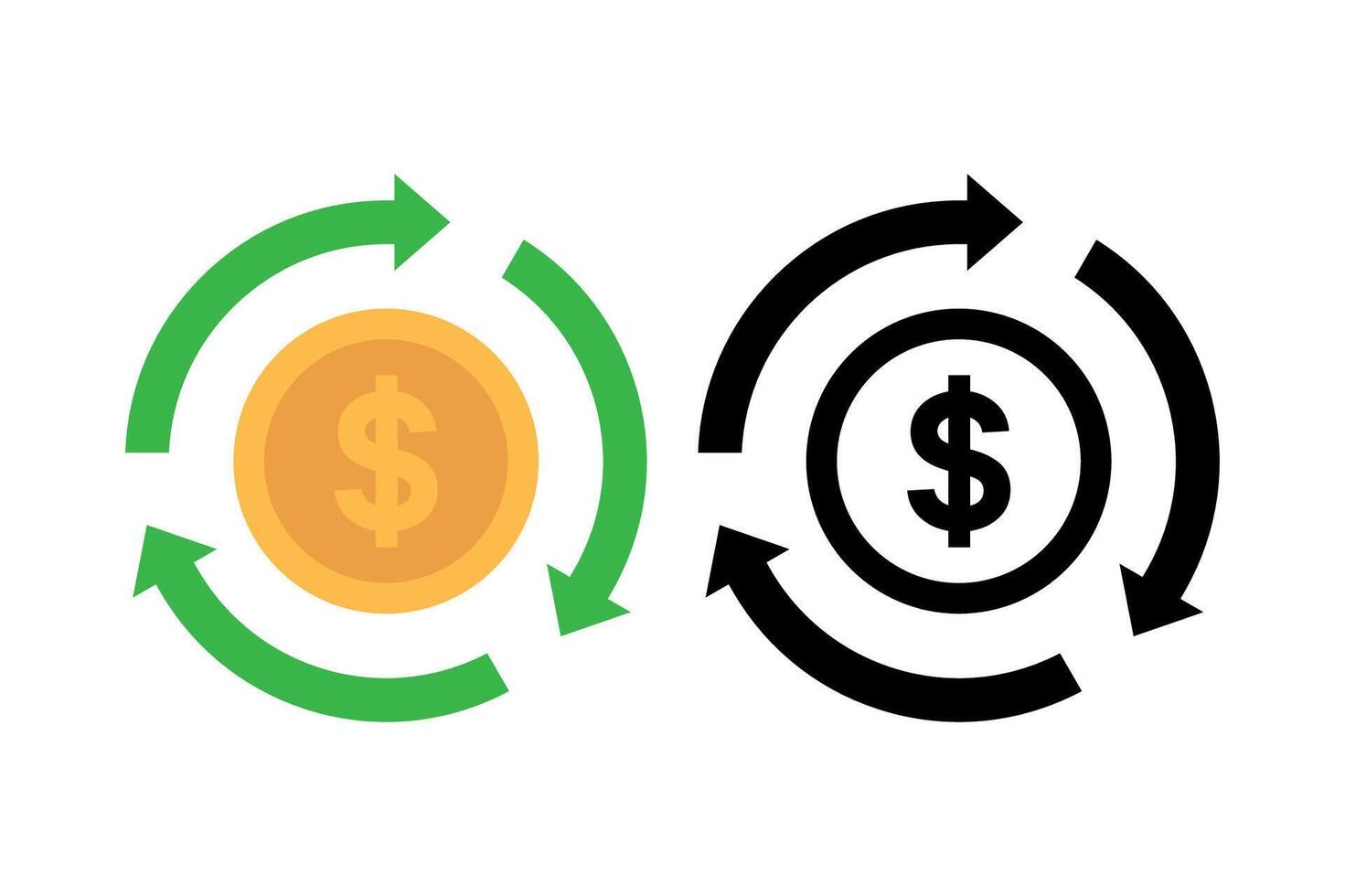 Cycle Arrows Around Dollar Coin vector