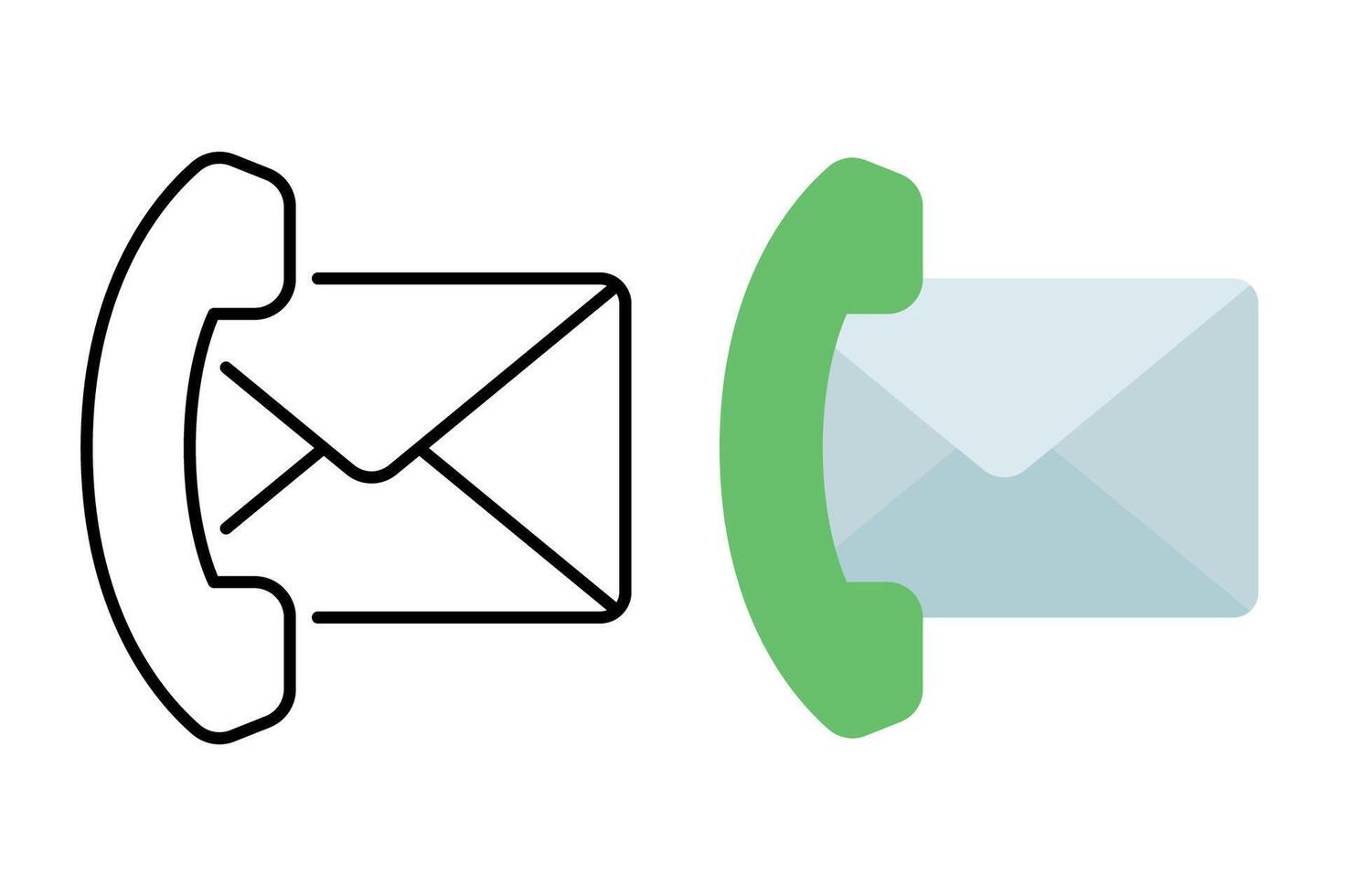 Phone With Email Flat And Outline vector