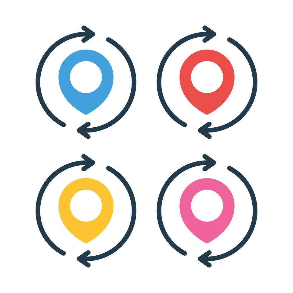 Location Pin With Arrows vector