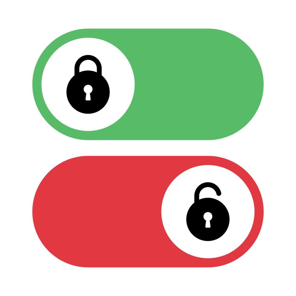 Slider Buttons Locked And Unlocked vector