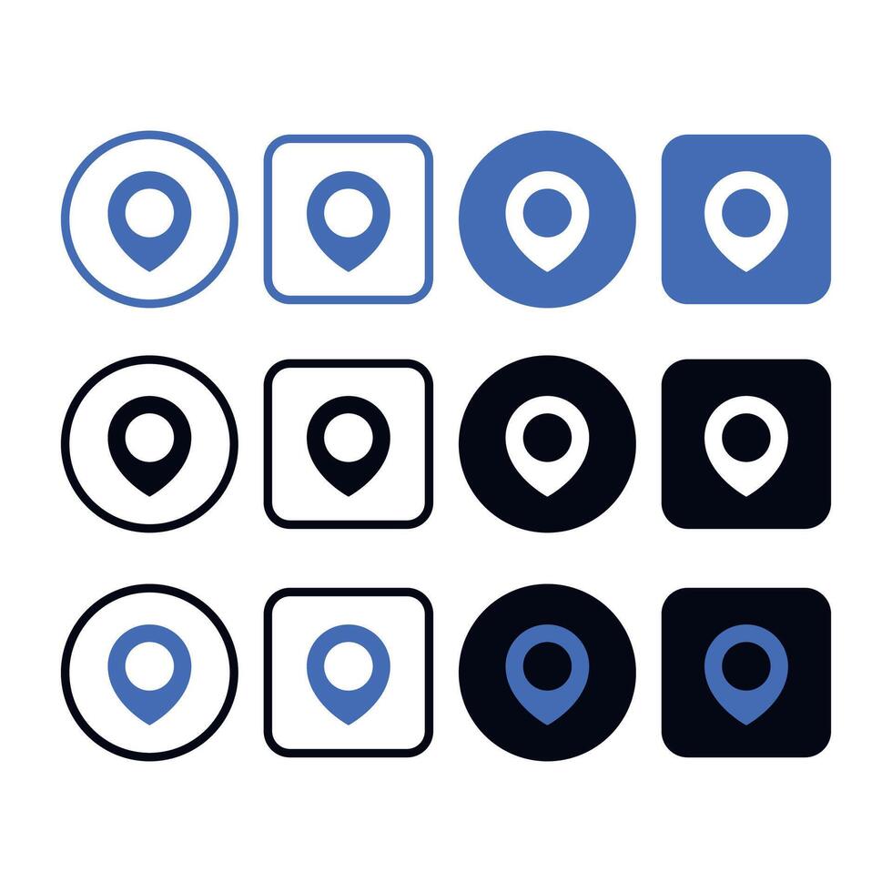 Location Pin Squares Big Set vector