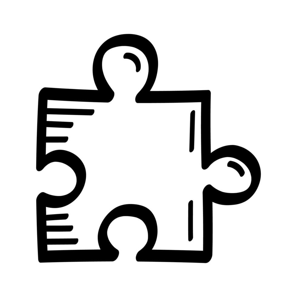 Doodle Puzzle Piece vector