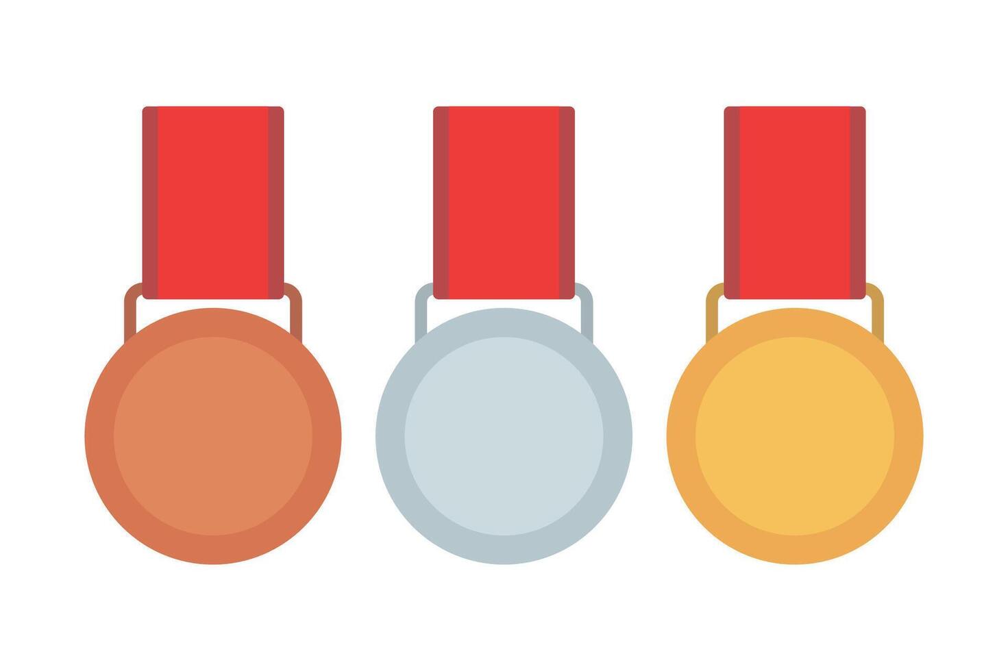 Gold Silver Bronze Medals Set vector
