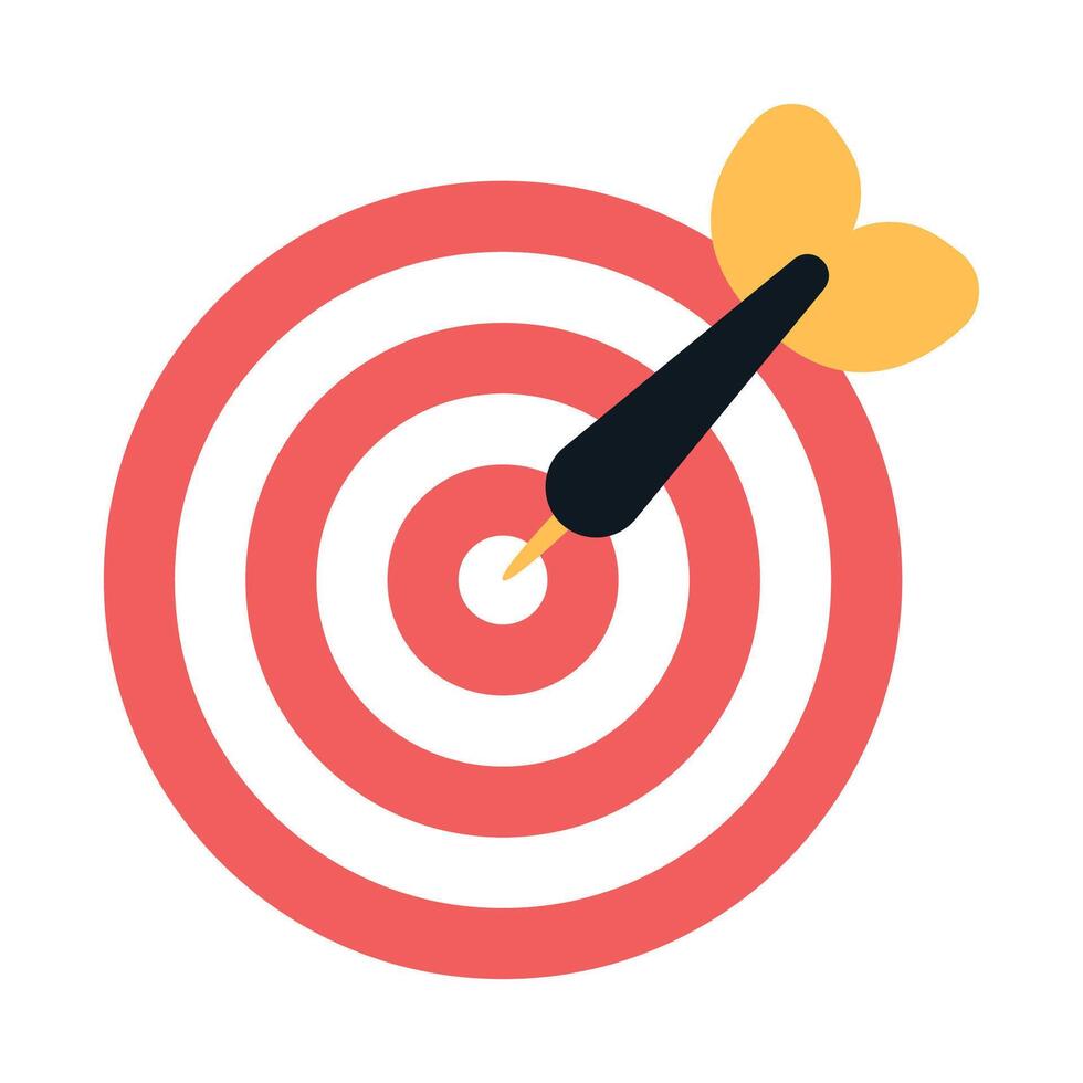 Dart In Dartboard vector