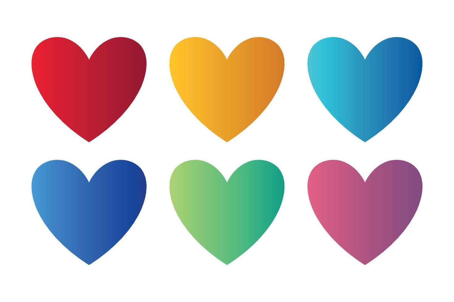 Hearts Set Gradient Style vector