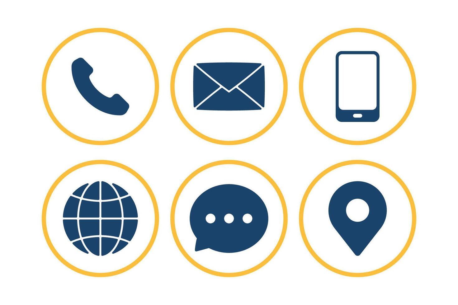 Contact Us Circles Set vector