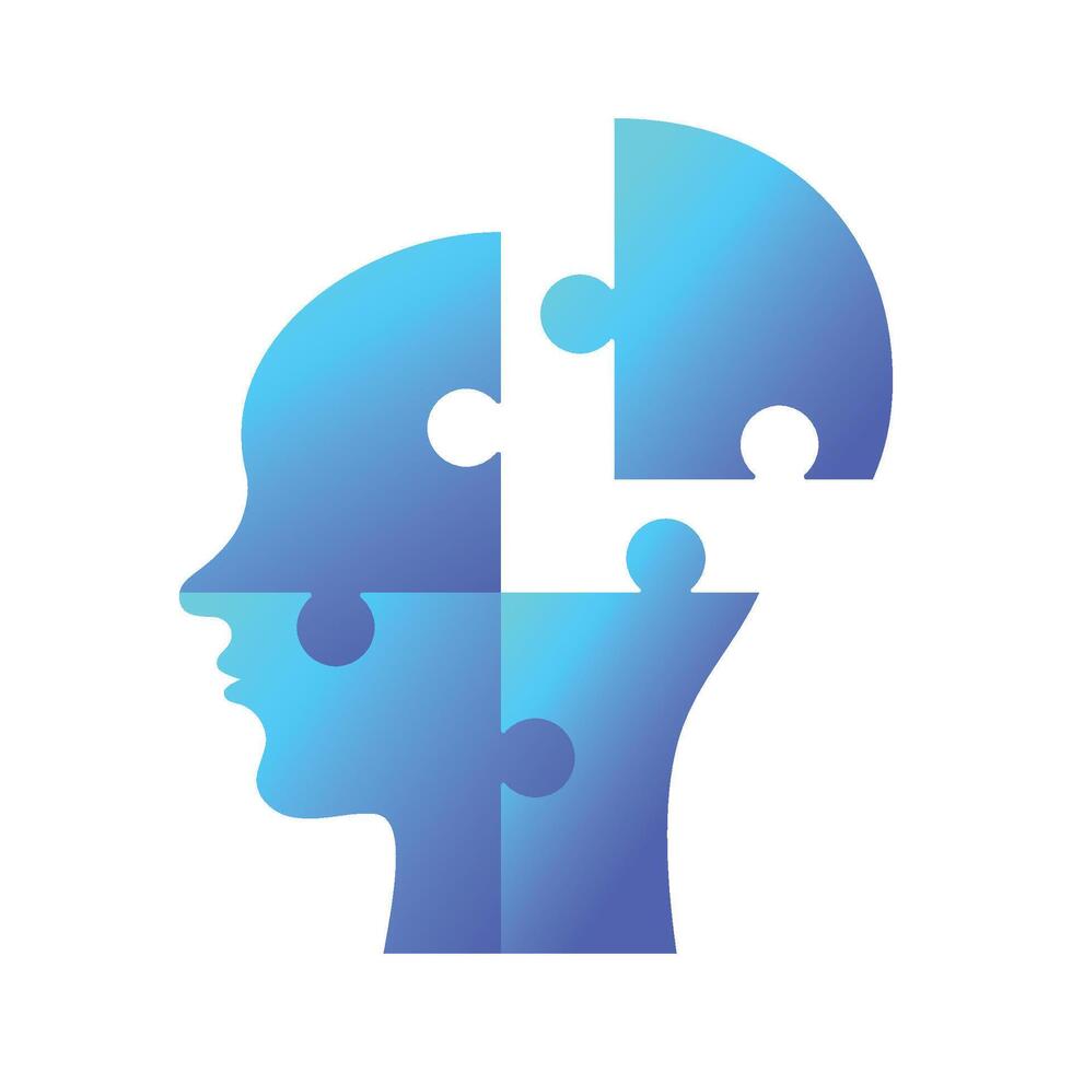 Face Puzzle Gradient Style vector
