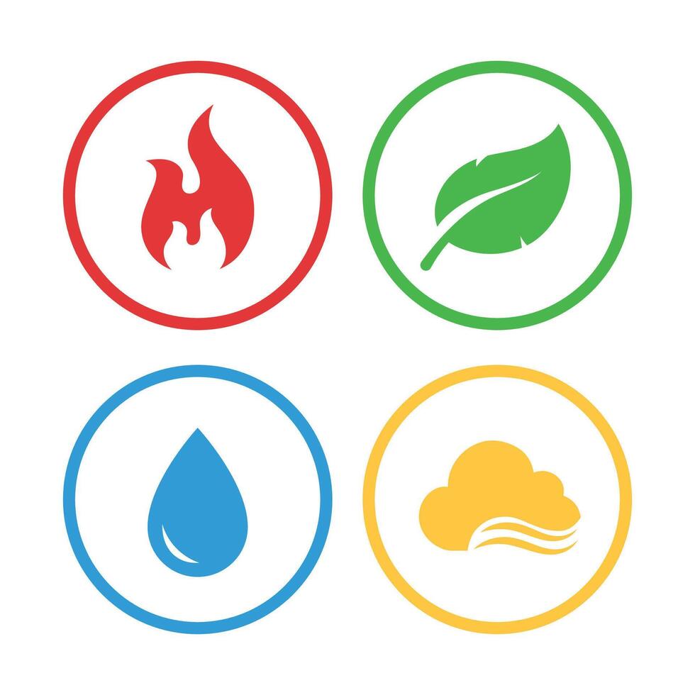 Earth Elements Set Of Four vector