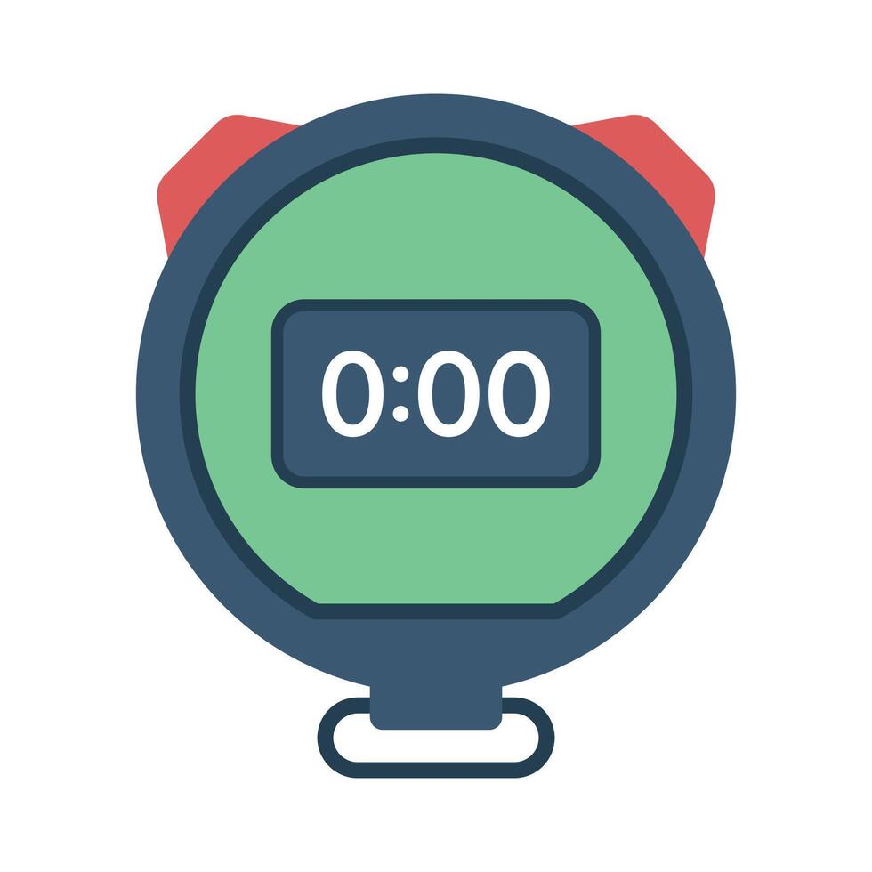 Coach Stopwatch With Buttons Flat Style vector