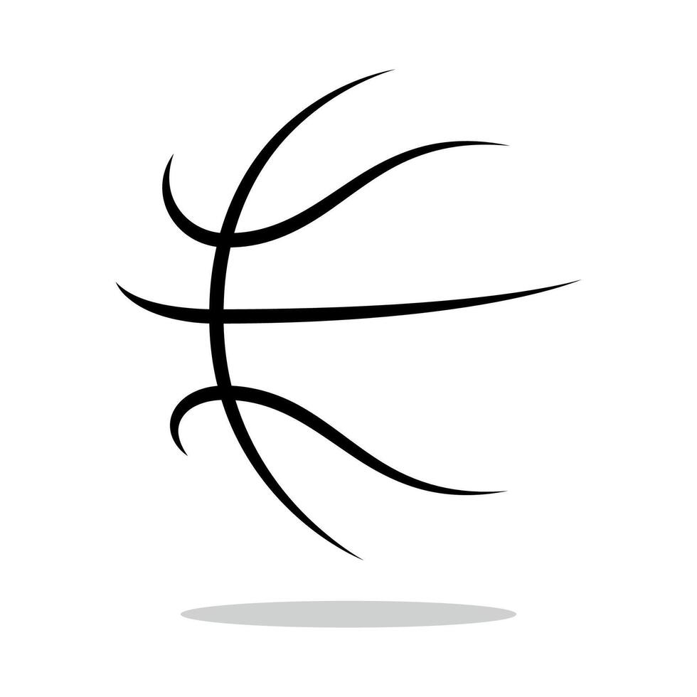 Basketball Stripes Outline vector