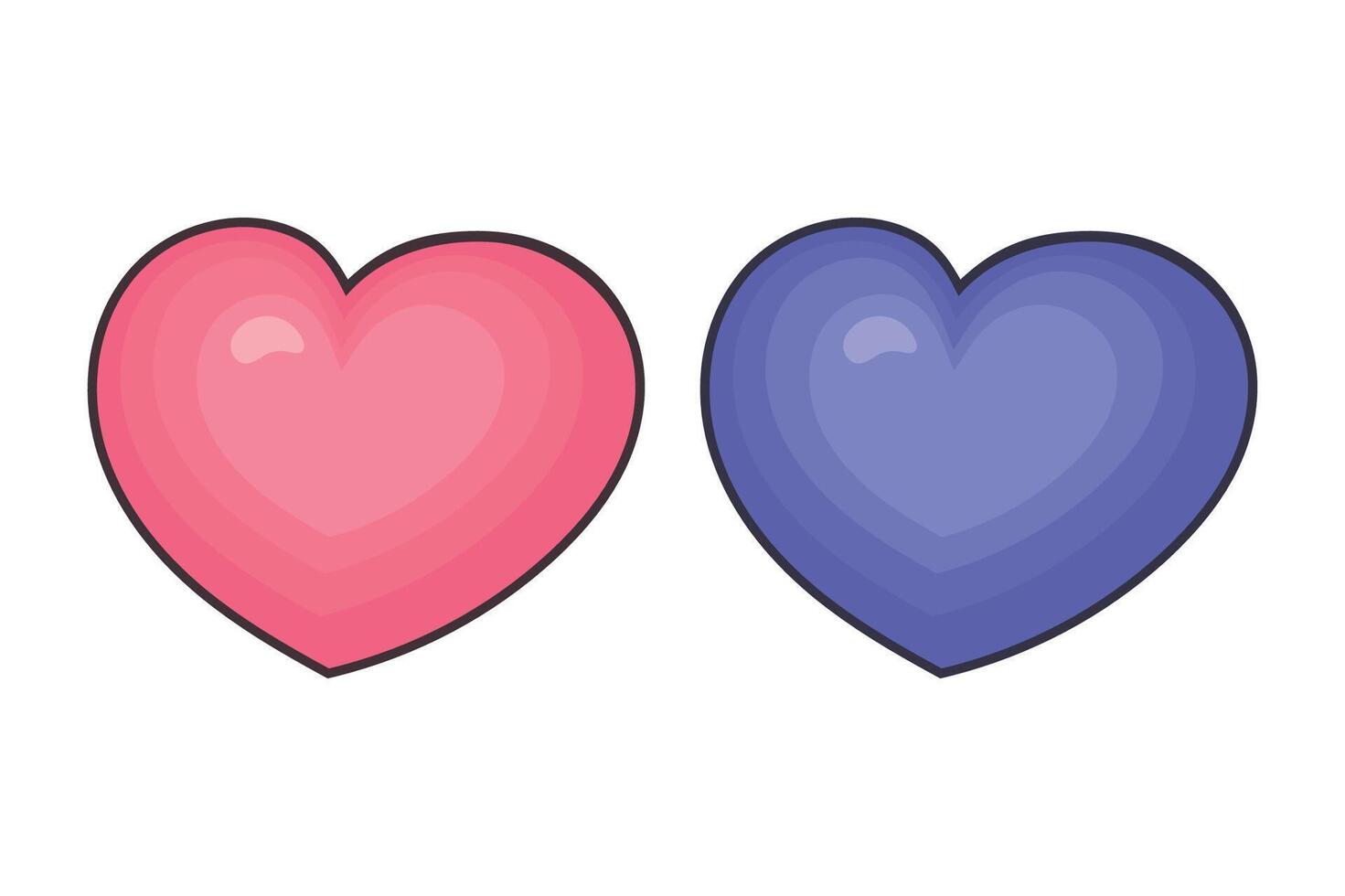 Heart Abstract 3D Style Set Of Two vector