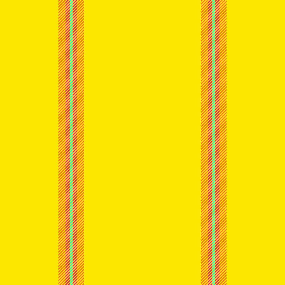 Vibrant yellow background with two thin, multicolored stripes. Perfect for minimalist designs, website banners, or textile patterns. Evokes feelings of energy and optimism. vector