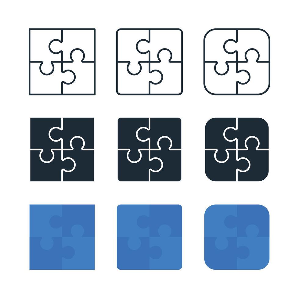 Square Puzzles Set vector