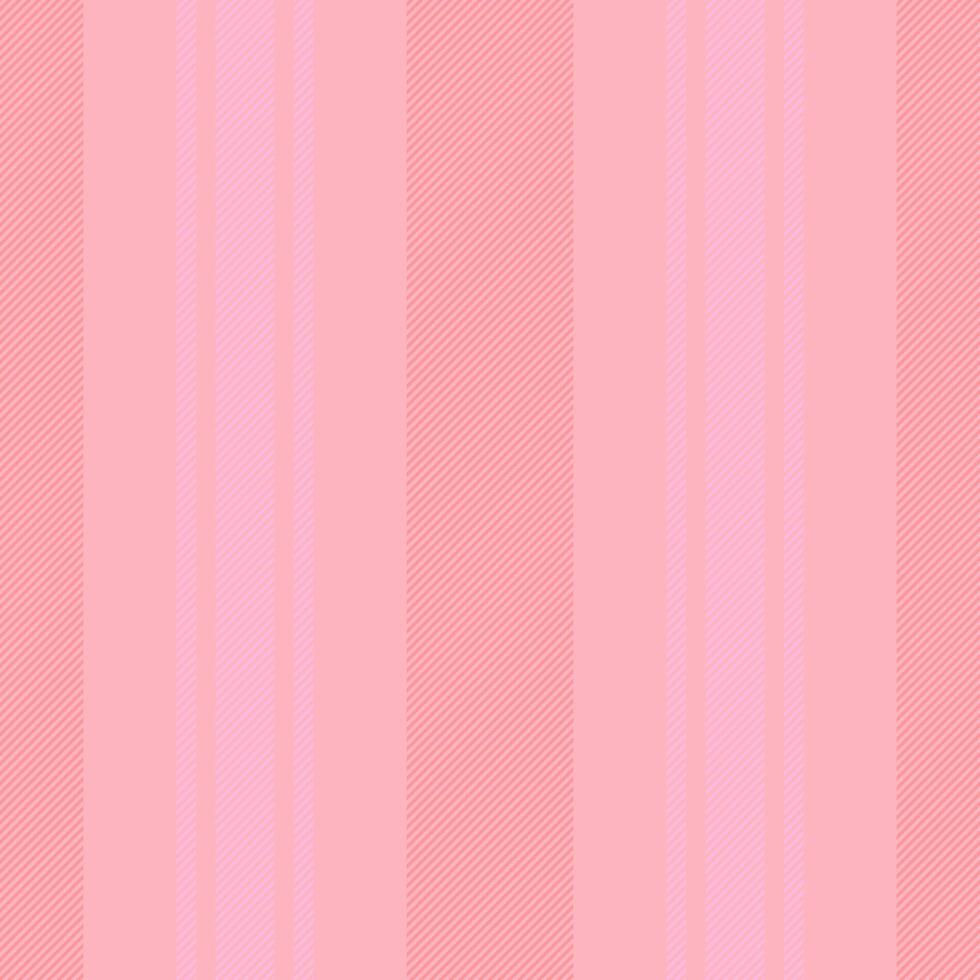 Factory lines stripe texture, yard seamless pattern vertical. Fhabby fabric background textile in light pink and red colors. vector
