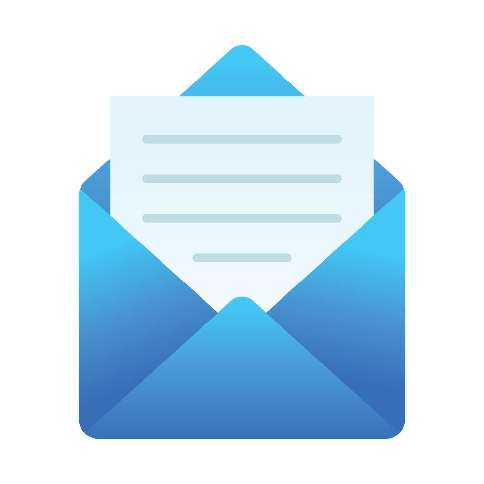 Open Envelope Blue Gradient vector