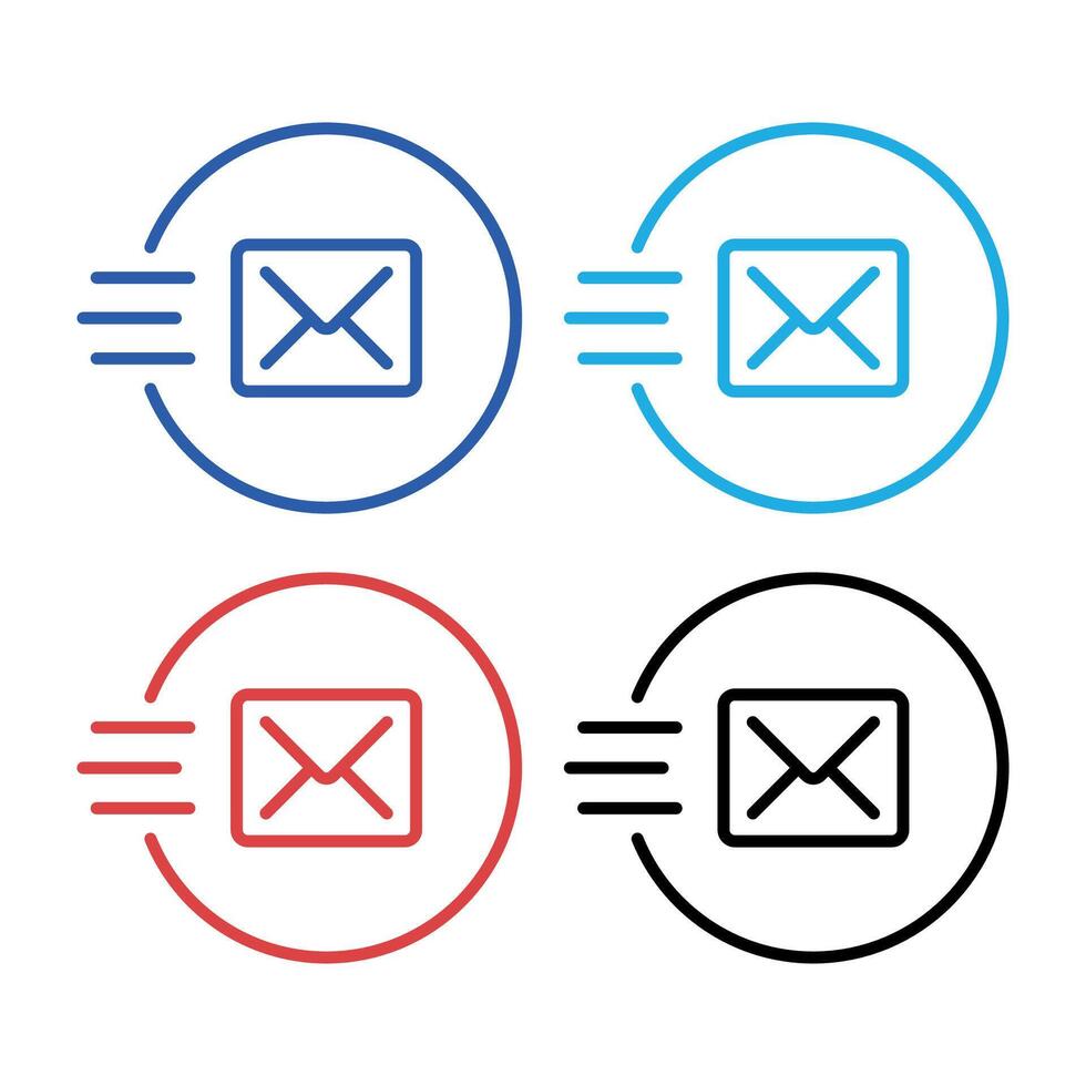 Send Email Circles Set vector