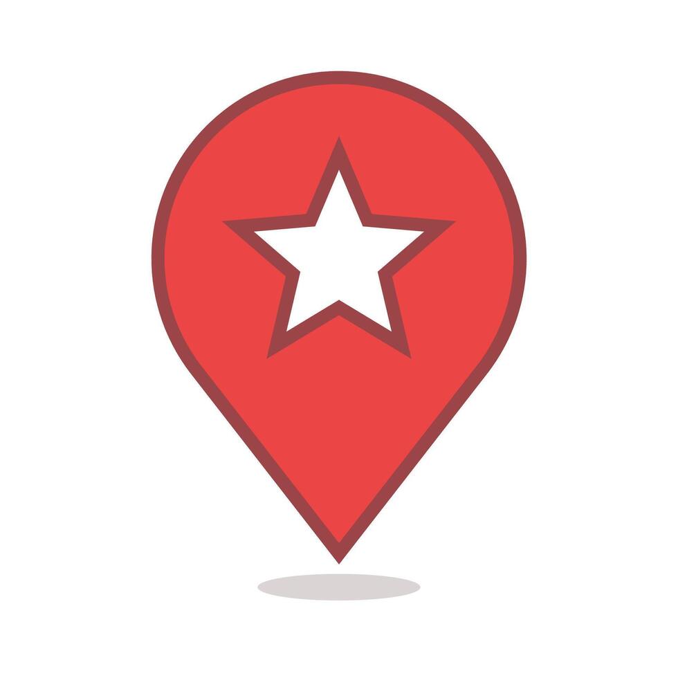 Star Location Pin Red vector
