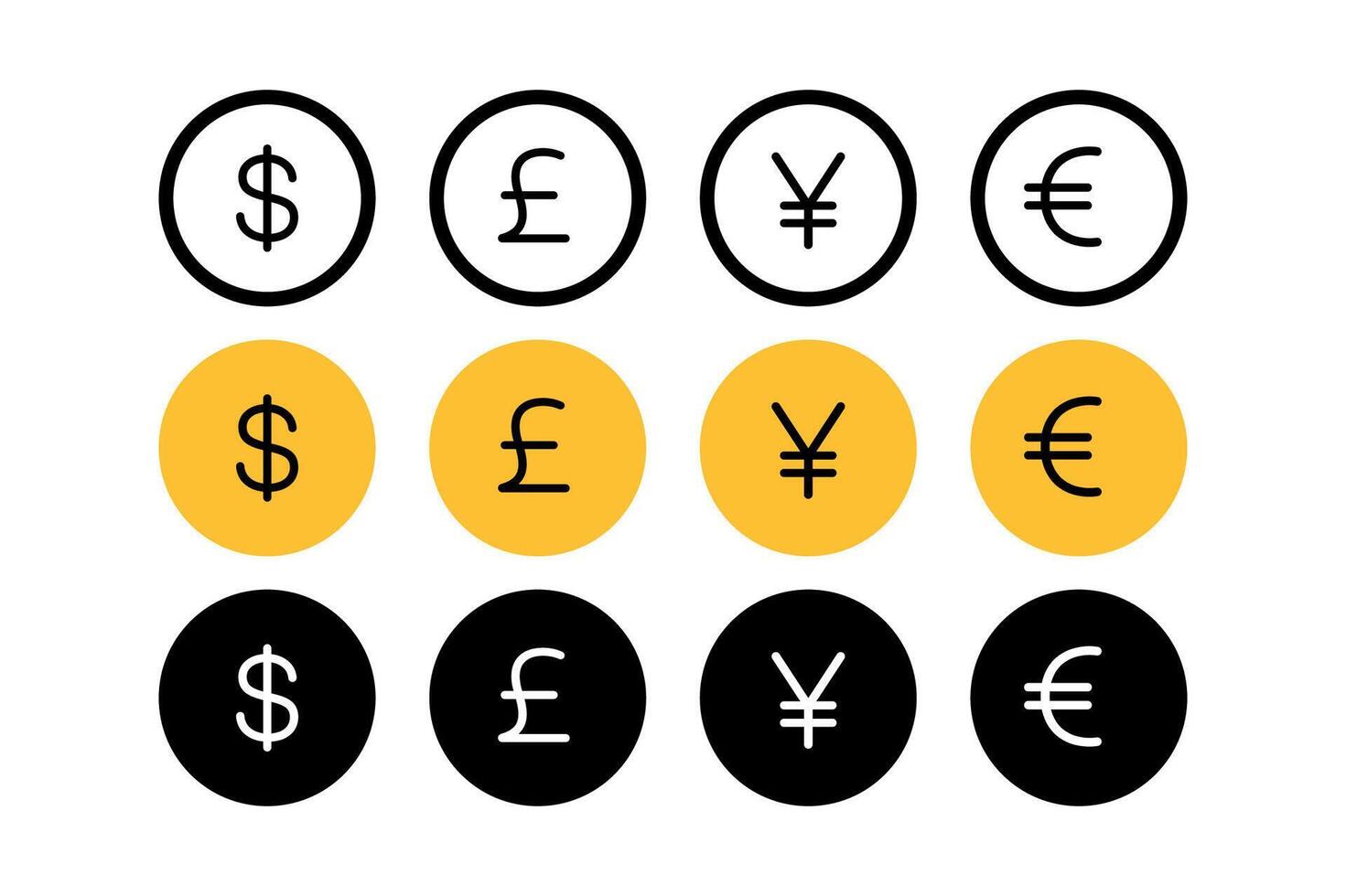 Simple Money Coins Multiple Styles vector