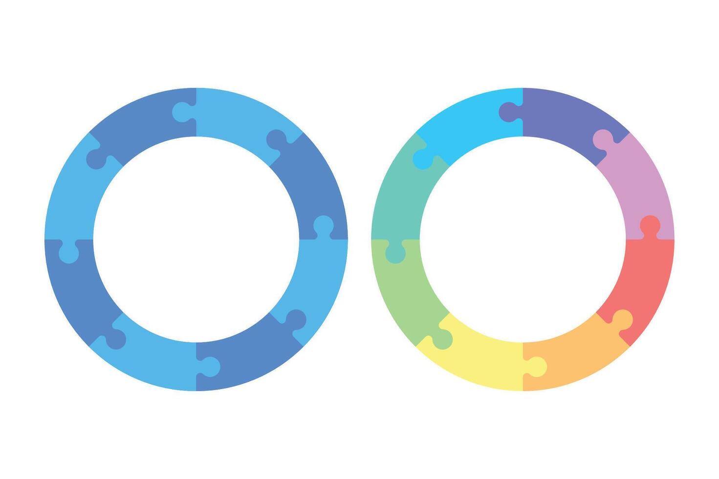 Circle Puzzle Flat vector