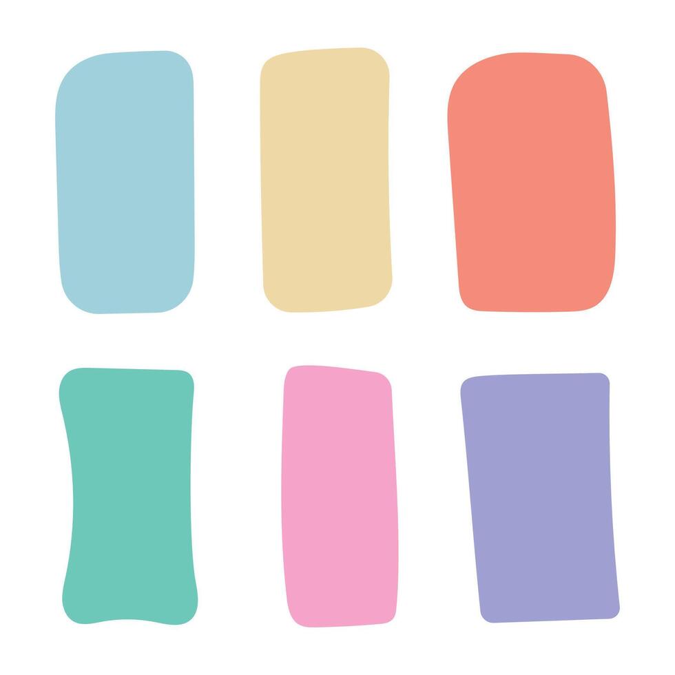 Doodle Rectangles Pastel Colours vector