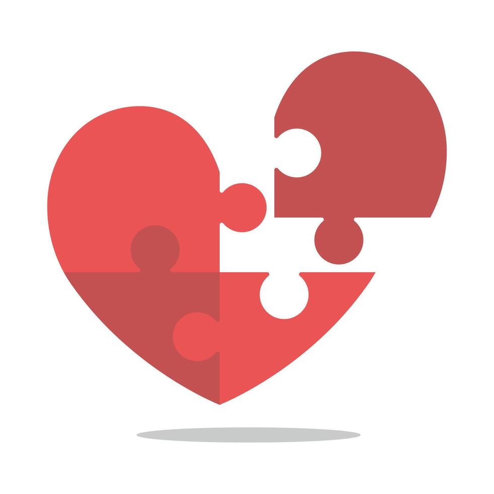 Heart Puzzle Flat Style vector