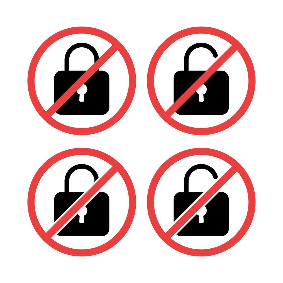 Padlocks With No Sign Set vector