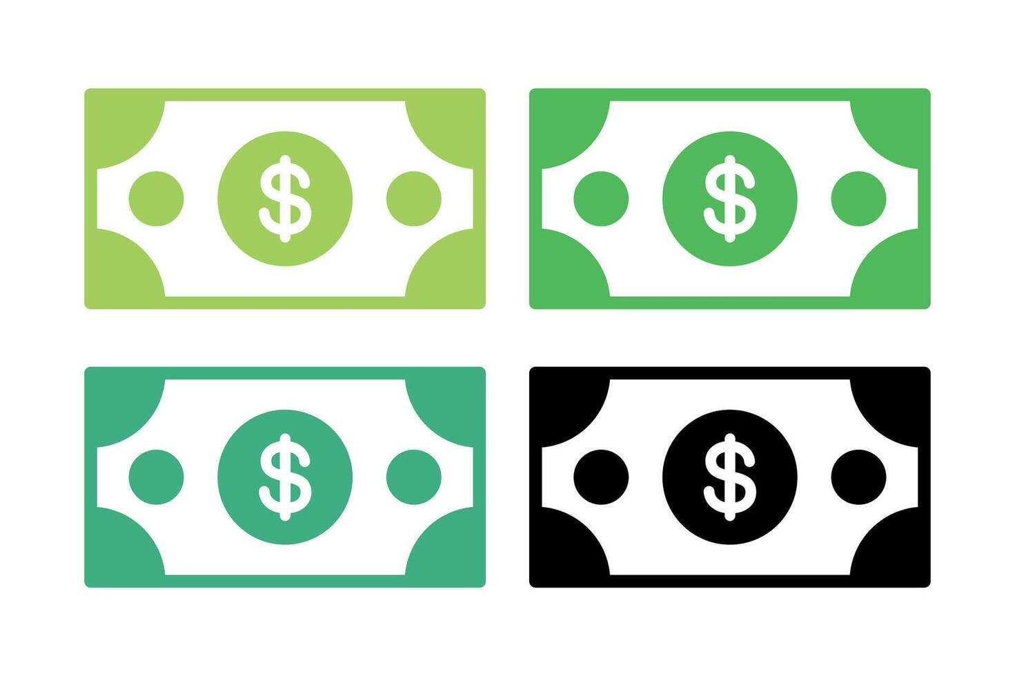 Dollar Note Multiple Styles Set vector