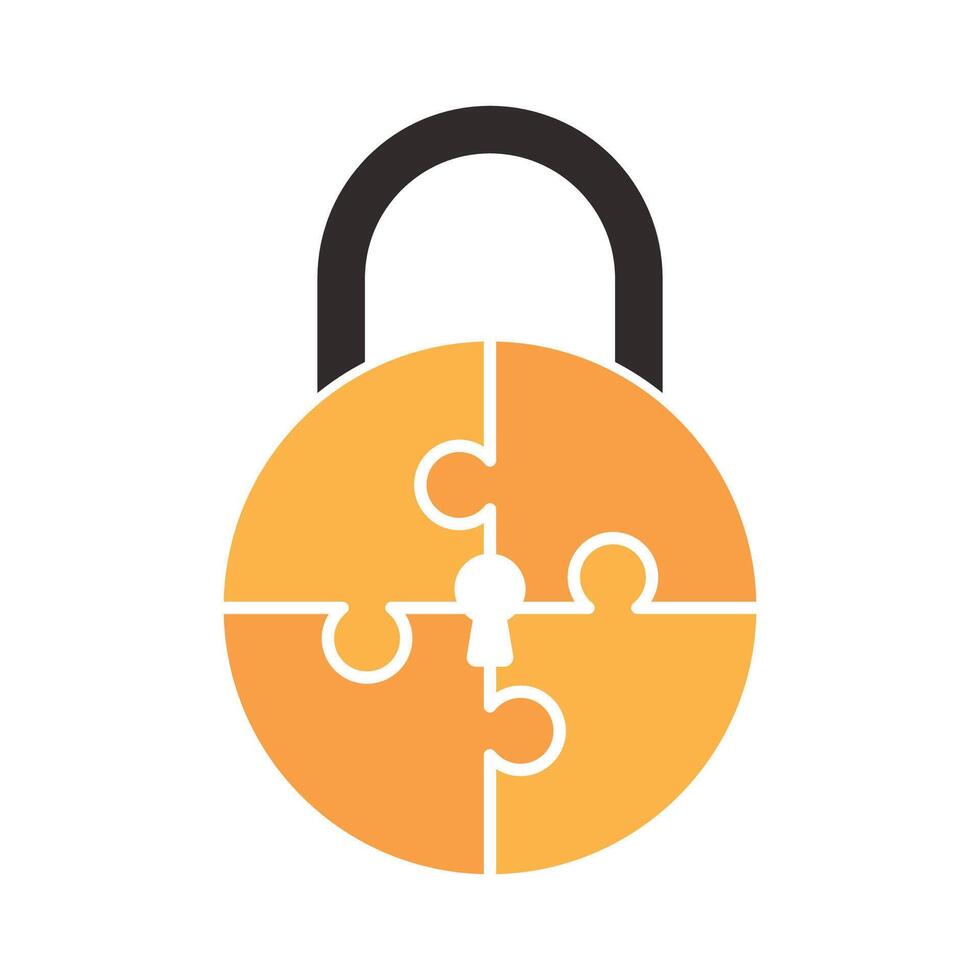 Puzzle Round Lock vector
