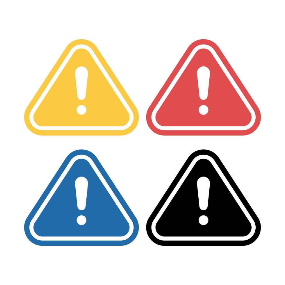 Warning Signs Glyph Style Set vector