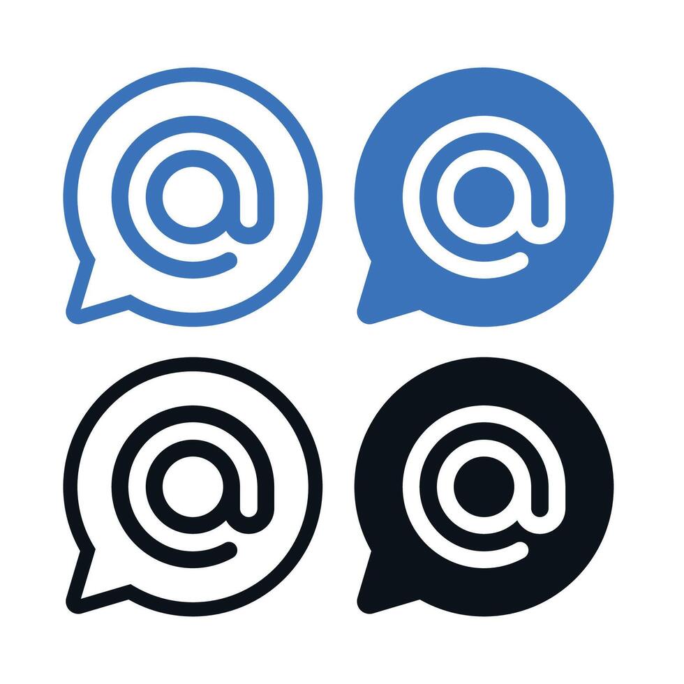 Mail At Symbol Messages Set vector