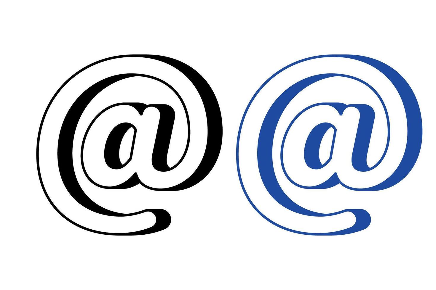 At Symbol 3D Outline Two Colours vector