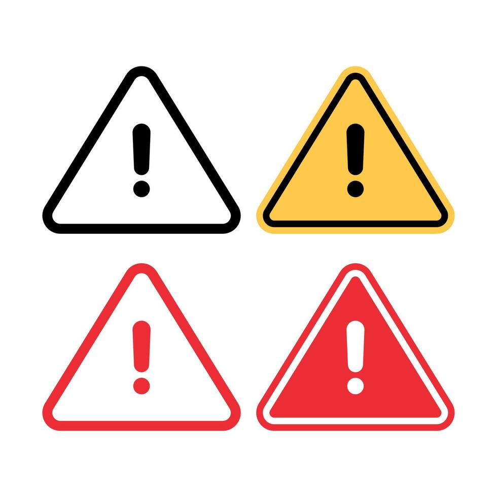 Warning Signs Set Of Four vector