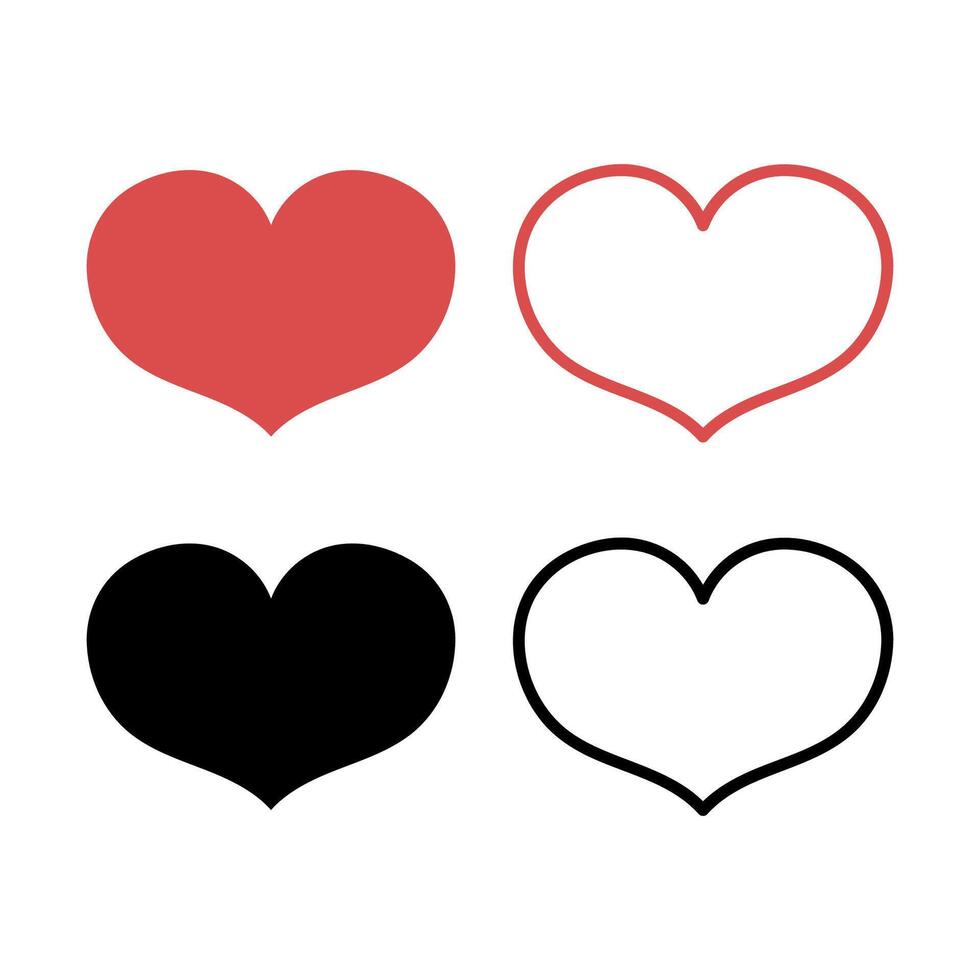 Hearts Collection Red And Black vector
