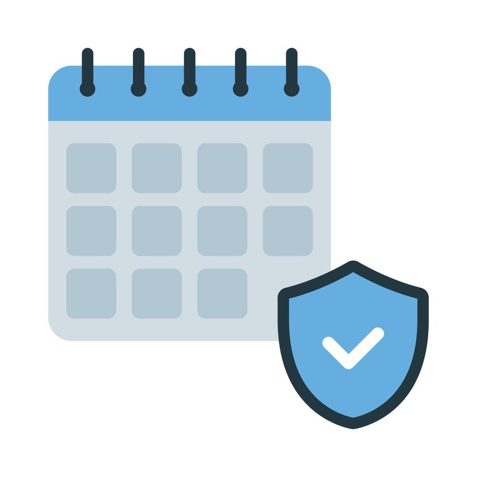Calendar With Secure Shield vector