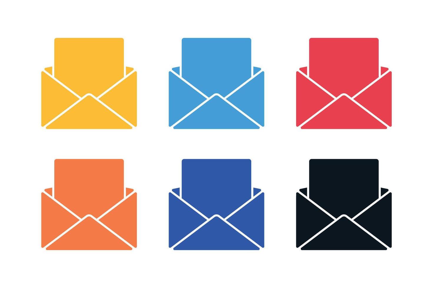 Open Email Glyph Style Multiple Colours vector