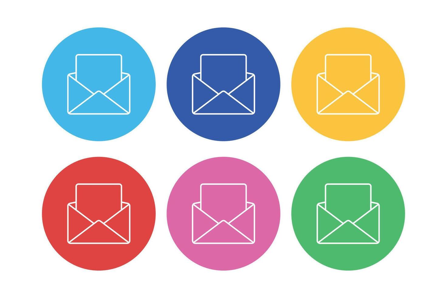 Open Email Circles Set vector
