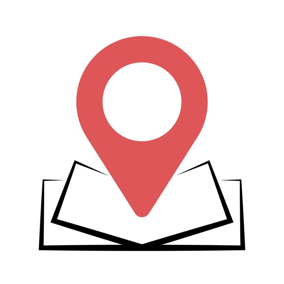 Location Pin And Open Book vector