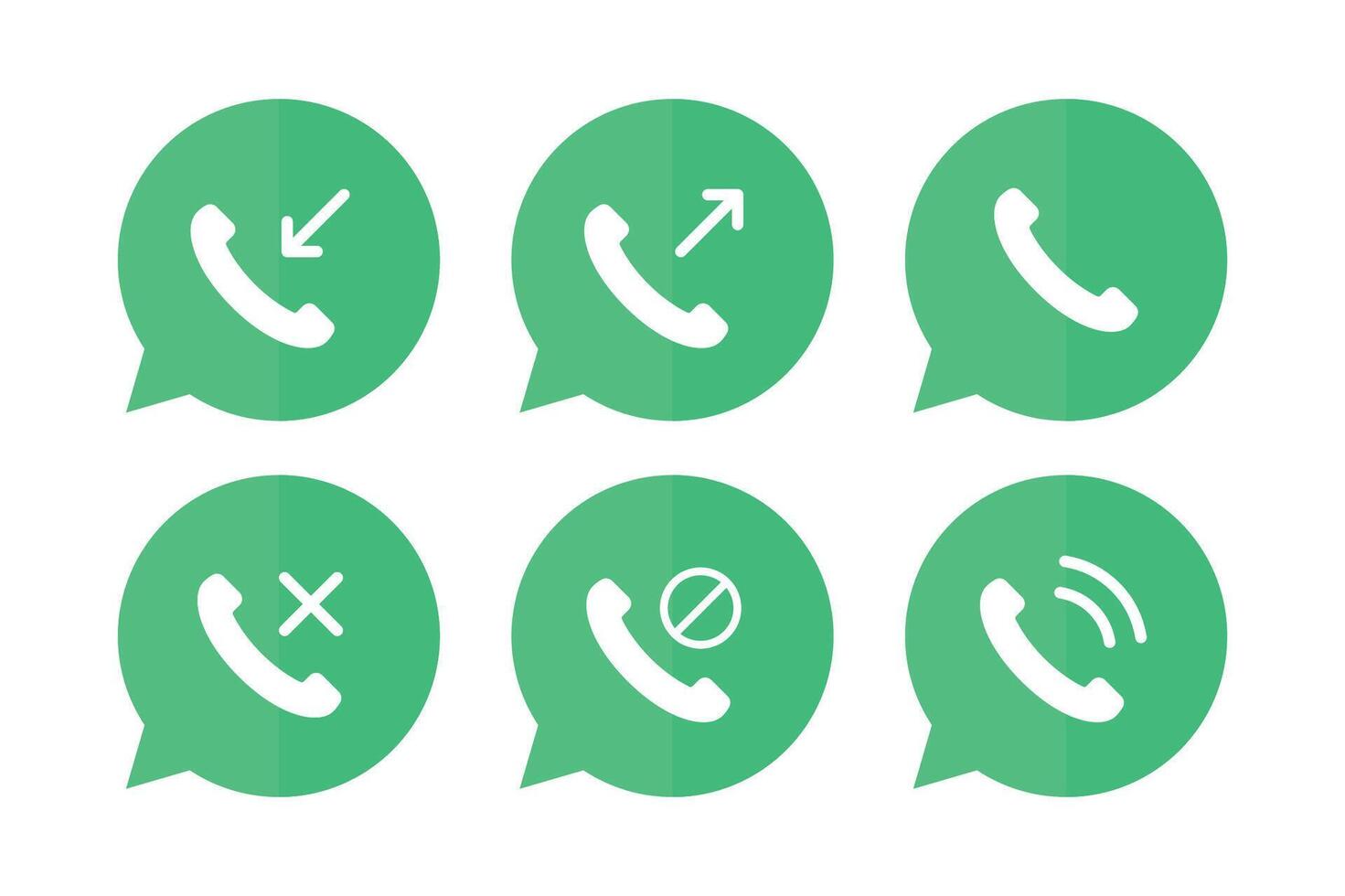 Phone Call Message Bubbles Half Shadow Set vector