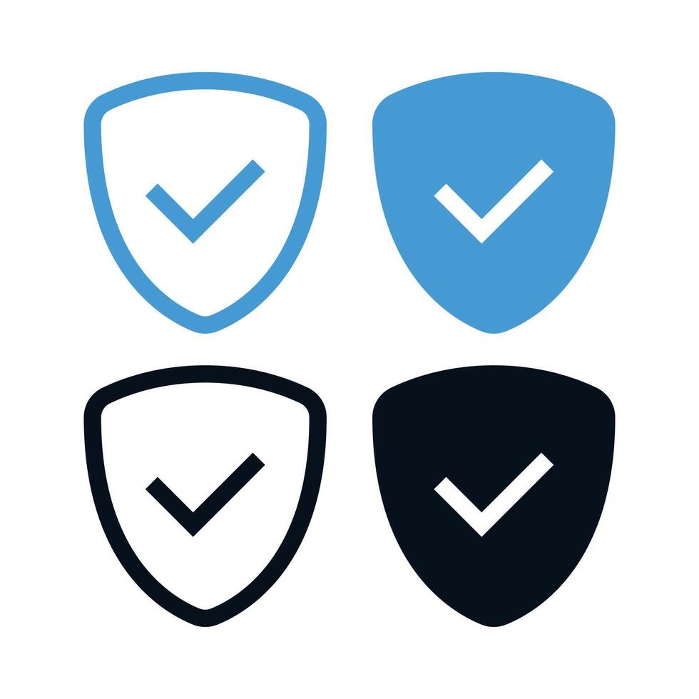 Check Mark Shields Black And Blue vector