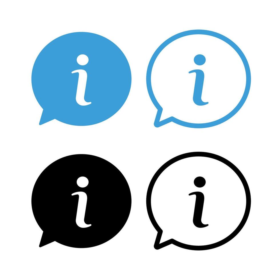 Info Bubbles Set Of Four vector