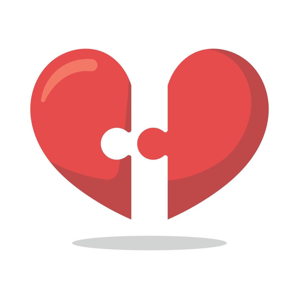 Heart Puzzle Red vector